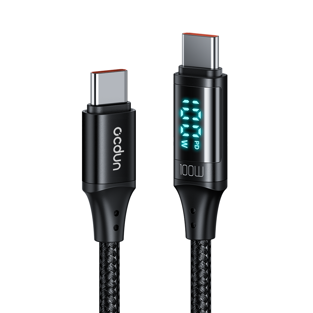 USB C to C Cable with digital power display