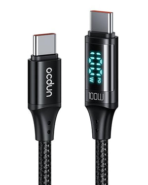 USB C to C Cable with digital power display