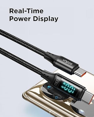 USB C to C Cable with digital power display