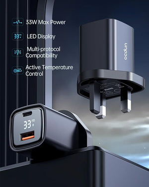 33W USB A & C Charger with digital power display