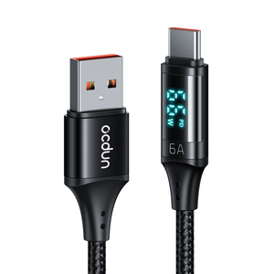 USB A to USB C Cable with digital power display